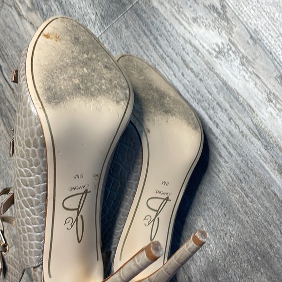 Joan & David beige/beige Strappy Buckle Stiletto Heels, size 8 - Picture 7 of 14